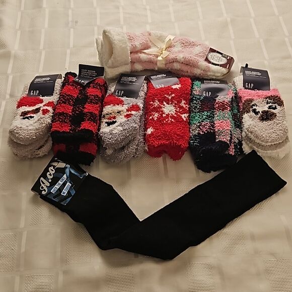 Gap Women's Bundle Of 9 Pairs Of Cozy Socks One Size Pink/ Red - Picture 14 of 16